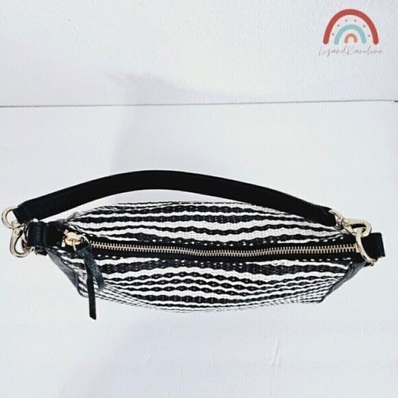 Kate Spade Cobble Hill Mylie Pebbled Leather Straw Rattan Hobo Shoulder Bag - Picture 11 of 16